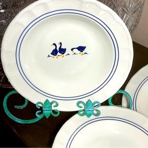 CASTELLANIA SET OF 4 SHALLOW SOUP BOWLS.